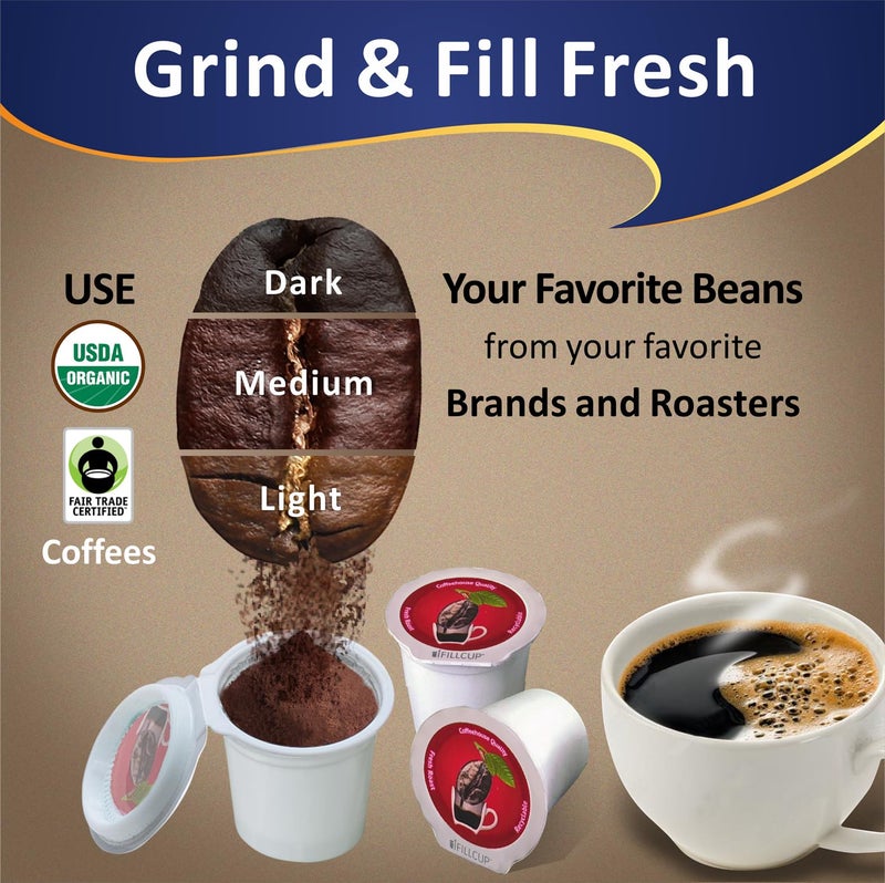 iFillCup 48 iFillCup Pods - Use Your Favorite Coffee, Fits all K Cup Brewers, Make Your Own Pods in Seconds, Save $Hundreds A Year, DeepBrew Filter Holds 50% More Coffee for Richer Larger Brew (Red) - Image 4